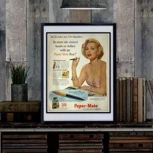 1946 Zsa Zsa Gabor Advertisement Magazine Print Paper Mate